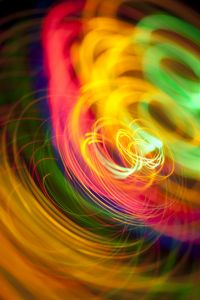 Preview wallpaper abstraction, rings, light, colorful, long exposure