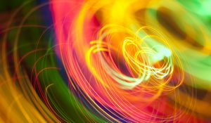 Preview wallpaper abstraction, rings, light, colorful, long exposure