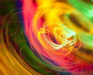 Preview wallpaper abstraction, rings, light, colorful, long exposure