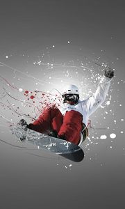 Preview wallpaper abstraction, snowboarder, flight
