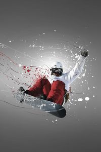 Preview wallpaper abstraction, snowboarder, flight