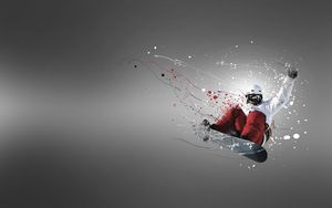 Preview wallpaper abstraction, snowboarder, flight