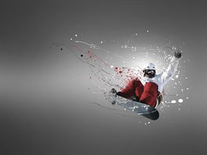 Preview wallpaper abstraction, snowboarder, flight