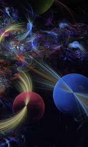 Preview wallpaper abstraction, space spheres, cruise world, imagination