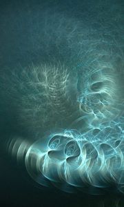 Preview wallpaper abstraction, spiral, blue, green, smoke