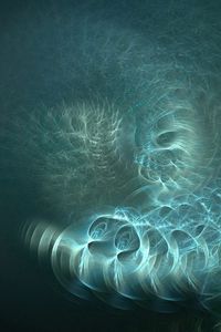 Preview wallpaper abstraction, spiral, blue, green, smoke