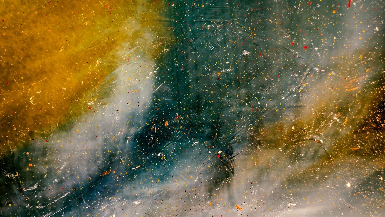 Wallpaper abstraction, spray, paint, yellow