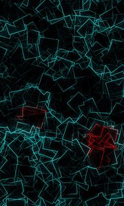 Preview wallpaper abstraction, teal, red, maze