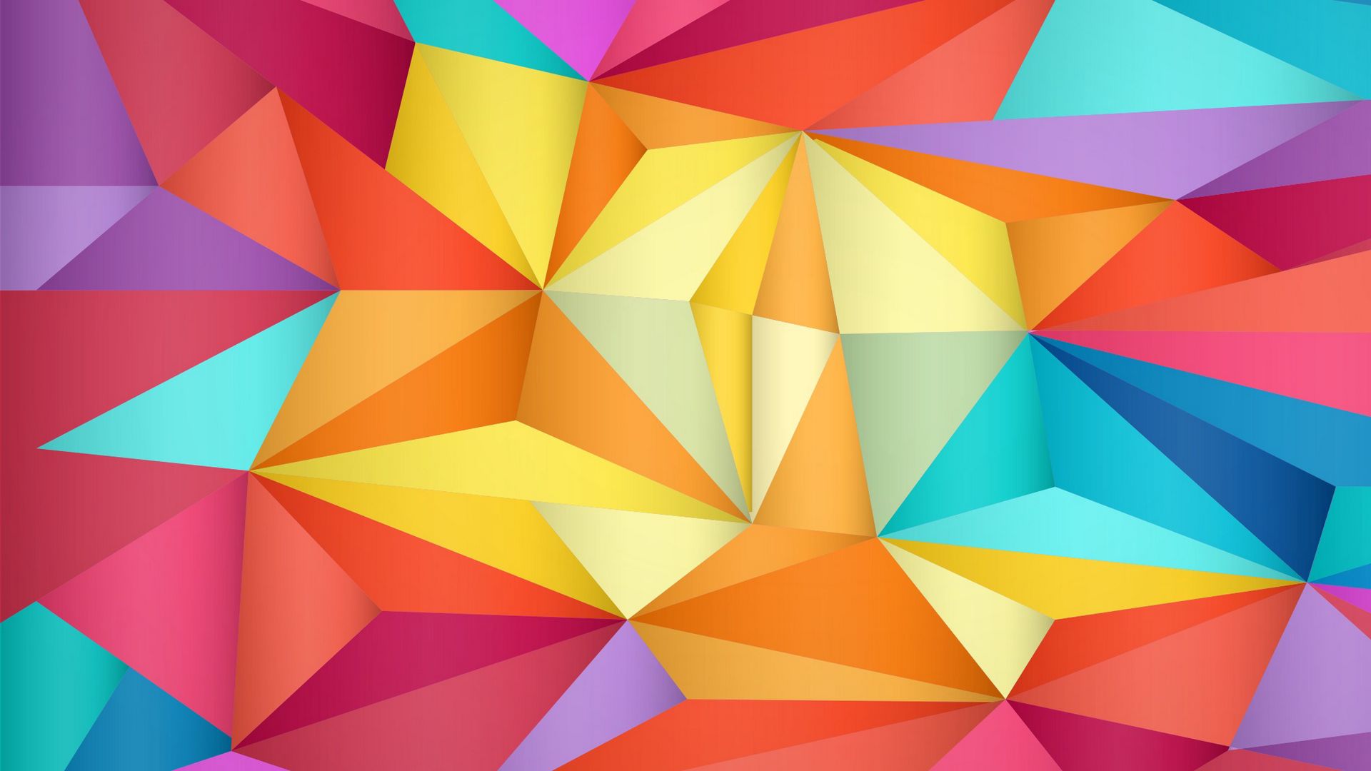 Download wallpaper 1920x1080 abstraction, triangles, colorful full hd ...