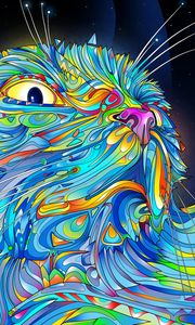 Preview wallpaper abstraction, vector, cat, colorful, paint