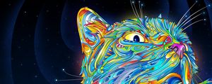 Preview wallpaper abstraction, vector, cat, colorful, paint