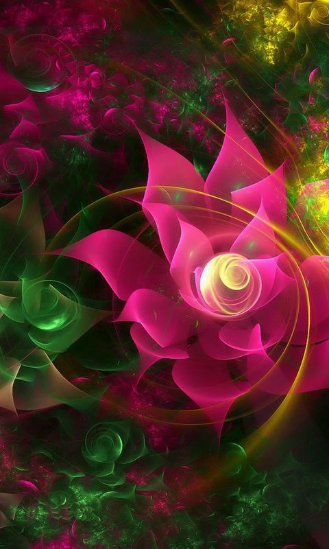 Download wallpaper 480x800 abstraction, waltz, flowers, pink, fractal nokia  x, x2, xl, 520, 620, 820, samsung galaxy star, ace, asus zenfone 4 hd  background