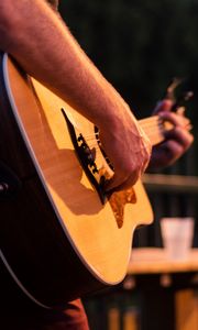 Preview wallpaper acoustic guitar, guitar, guitarist, hands, music