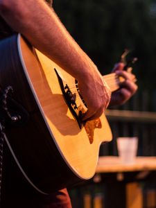 Preview wallpaper acoustic guitar, guitar, guitarist, hands, music