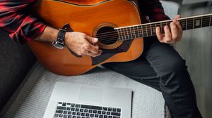 Preview wallpaper acoustic guitar, guitar, guitarist, music