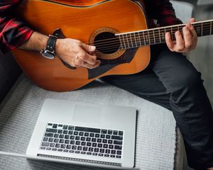 Preview wallpaper acoustic guitar, guitar, guitarist, music