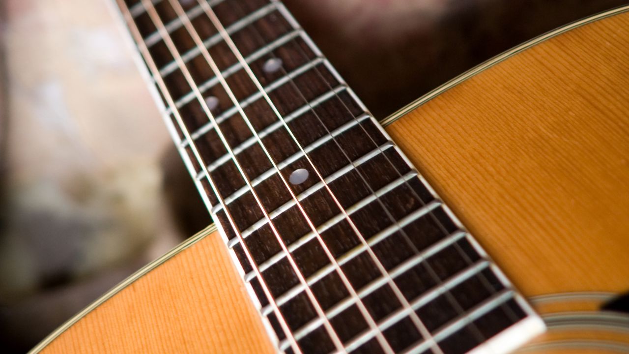 Wallpaper acoustic guitar, guitar, music, strings, fretboard