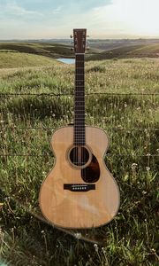 Preview wallpaper acoustic guitar, guitar, musical instrument, brown, nature