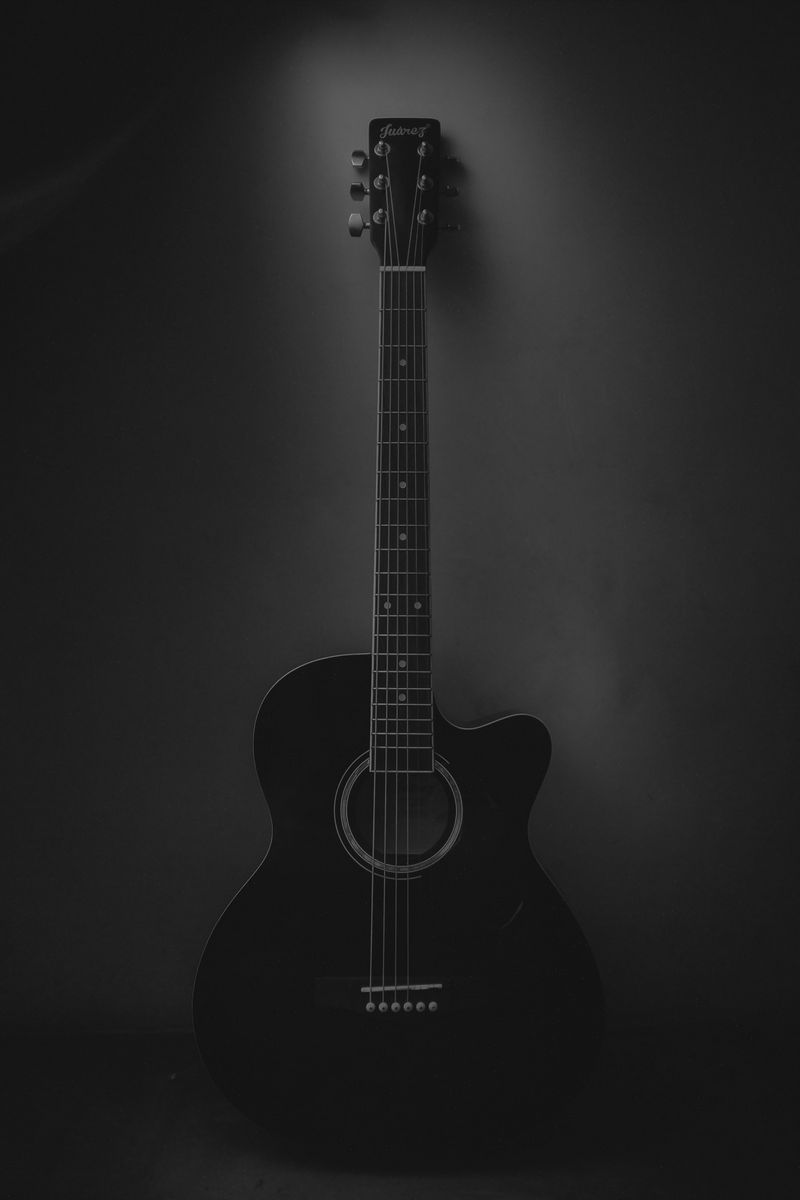 black acoustic guitar wallpaper