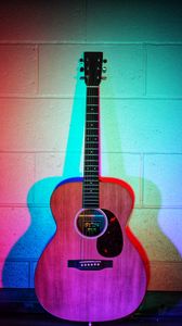 Preview wallpaper acoustic guitar, guitar, musical instrument, music, backlight