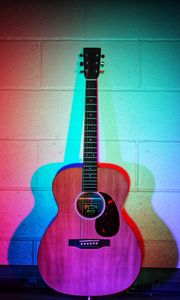 Preview wallpaper acoustic guitar, guitar, musical instrument, music, backlight