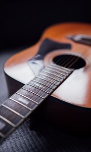 Preview wallpaper acoustic guitar, guitar, strings, fretboard, music