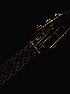 Preview wallpaper acoustic guitar, guitar, strings, music, darkness