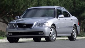 Preview wallpaper acura, 35rl, gray metallic, front view, style, cars, trees, asphalt