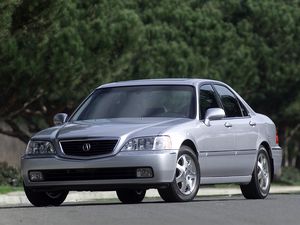 Preview wallpaper acura, 35rl, gray metallic, front view, style, cars, trees, asphalt