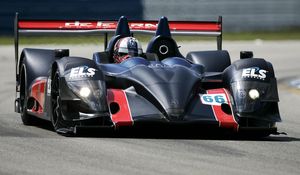 Preview wallpaper acura, arx-01, black, sports, track, traffic, front view, car