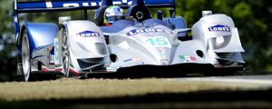 Preview wallpaper acura, arx-01, bolide, white, blue, front view, track, sports, traffic, trees, car