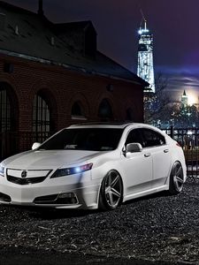 Preview wallpaper acura, auto, white, style, night