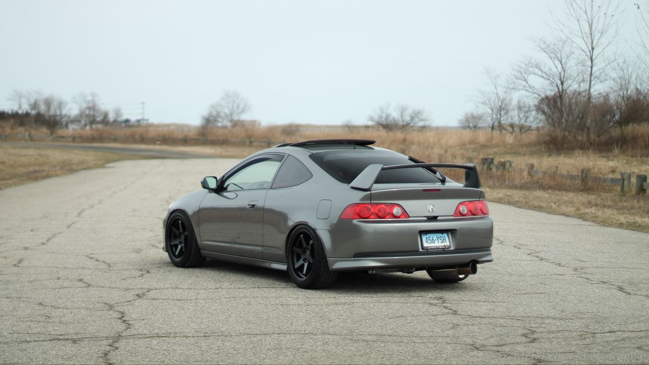 Wallpaper acura, car, gray, tuning, side view