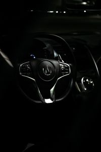 Preview wallpaper acura, car, steering wheel, salon, black