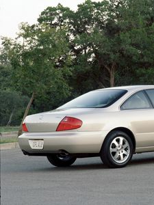 Preview wallpaper acura, cl, white metallic, side view, cars, trees