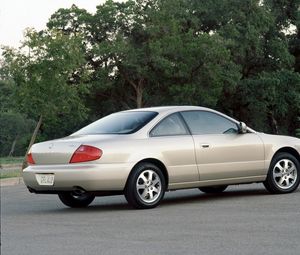 Preview wallpaper acura, cl, white metallic, side view, cars, trees