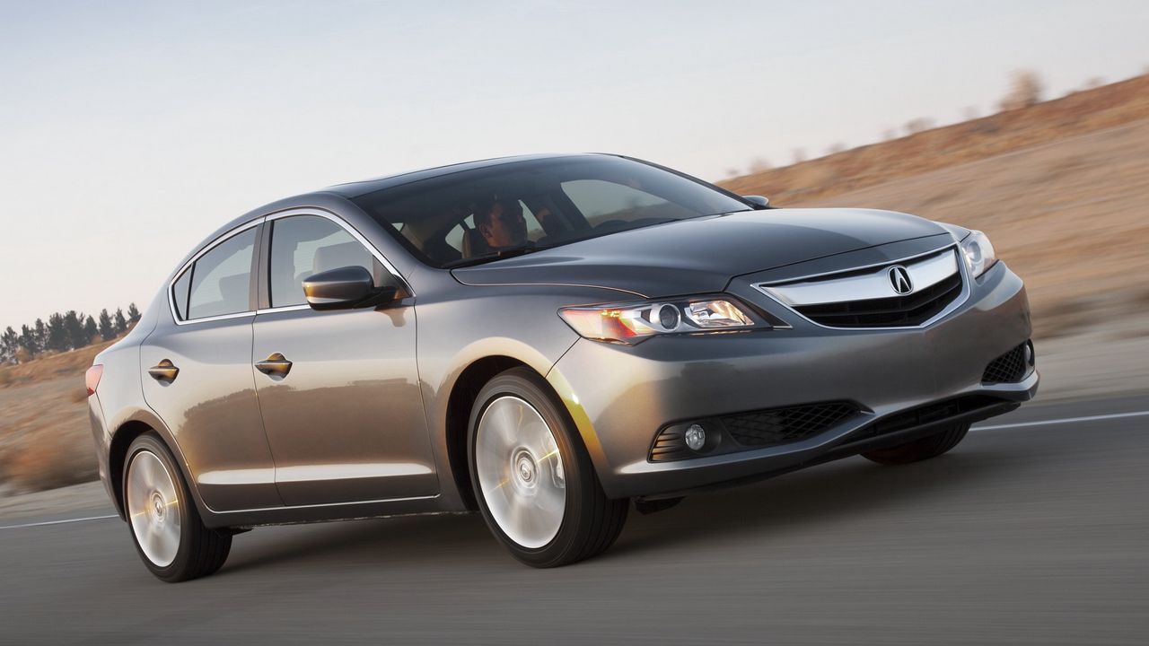 Wallpaper acura, ilx, 2012, brown, motion, speed, front view, track, sedan, style, cars, nature