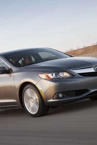 Preview wallpaper acura, ilx, 2012, brown, motion, speed, front view, track, sedan, style, cars, nature