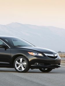 Preview wallpaper acura, ilx, black, sedan, style, side view, cars, nature