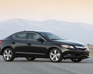 Preview wallpaper acura, ilx, black, sedan, style, side view, cars, nature