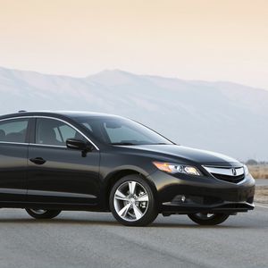 Preview wallpaper acura, ilx, black, sedan, style, side view, cars, nature