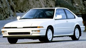Preview wallpaper acura, integra, 1988, white, front view, mountains, car