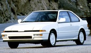 Preview wallpaper acura, integra, 1988, white, front view, mountains, car