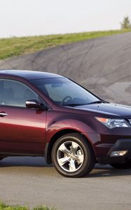 Preview wallpaper acura, mdx, cherry, jeep, side view, cars, nature, road