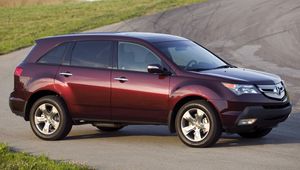 Preview wallpaper acura, mdx, cherry, jeep, side view, cars, nature, road