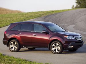 Preview wallpaper acura, mdx, cherry, jeep, side view, cars, nature, road