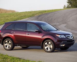 Preview wallpaper acura, mdx, cherry, jeep, side view, cars, nature, road