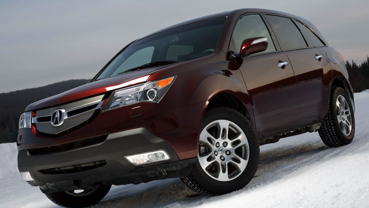 Wallpaper acura, mdx, cherry, jeep, front view, cars, snow