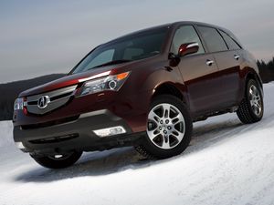 Preview wallpaper acura, mdx, cherry, jeep, front view, cars, snow