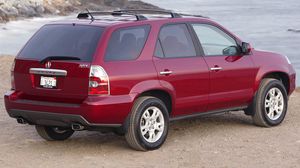 Preview wallpaper acura, mdx, cherry, jeep, rear view, car, sea, nature